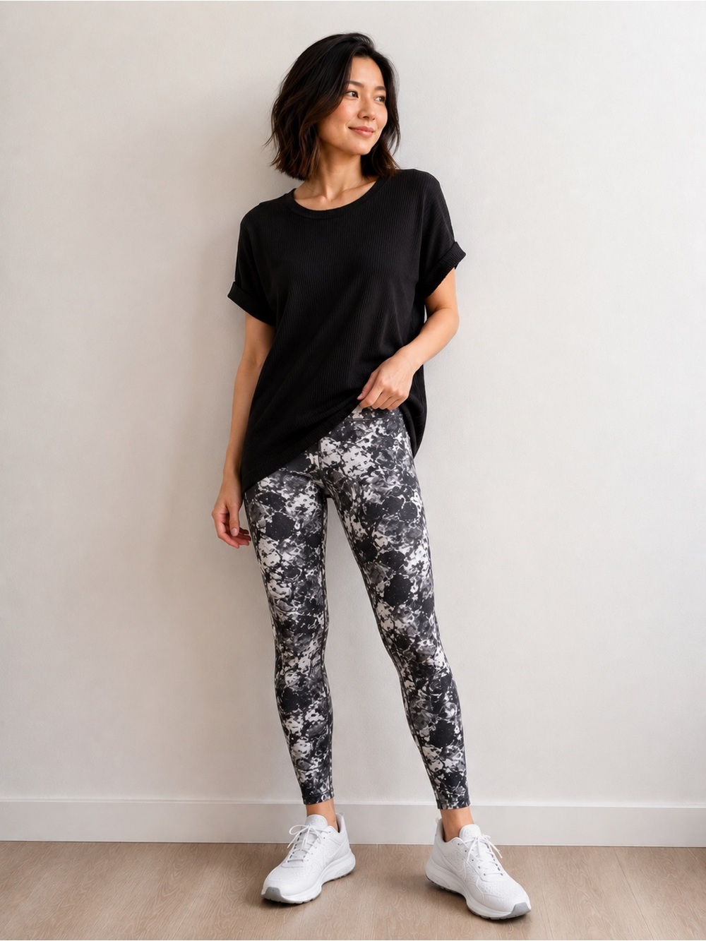 Dokotoo‎ Black Ribbed Oversized Top